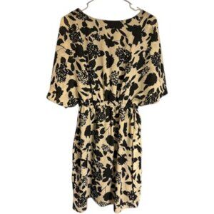 Tan and Black Floral Dress Madison Paige - Size S